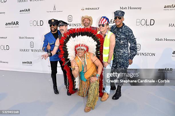 Eric Anzalone, Ray Simpson, Jim Newman, Felipe Rose, Bill Whitefield and Alex Briley of the band Village People attend the amfAR's 23rd Cinema...