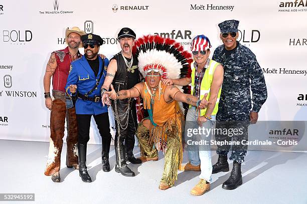 Eric Anzalone, Ray Simpson, Jim Newman, Felipe Rose, Bill Whitefield and Alex Briley of the band Village People attend the amfAR's 23rd Cinema...