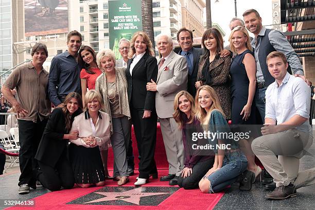 Deidre Hall Hollywood Walk of Fame Ceremony" -- Pictured: Front Row: Kate Mansi, Mary Beth Evans, Jen Lilley, Olivia Rose Keegan, Chandler Massey....