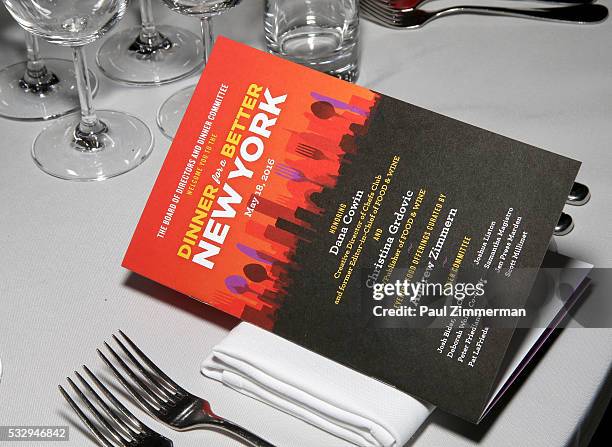 General atmosphere at the Celebrity Chef Andrew Zimmern Hosts "Dinner For A Better New York" Benefiting Services For The Underserved on May 18, 2016...