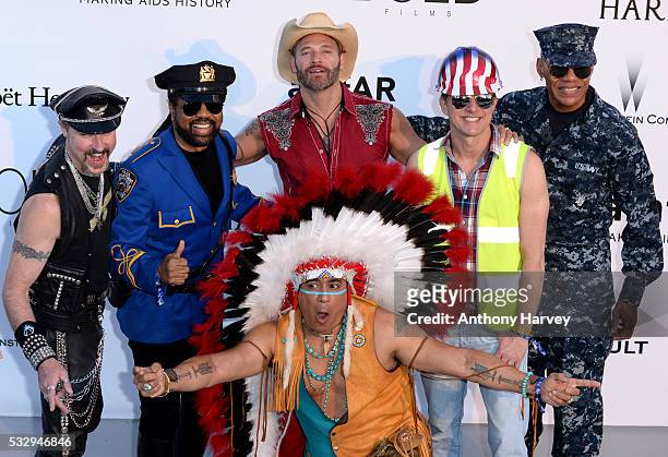 Eric Anzalone, Ray Simpson, Jim Newman, Felipe Rose, Bill Whitefield and Alex Briley of the band Village People attend the amfAR's 23rd Cinema...