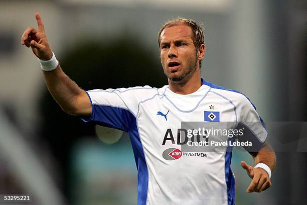 Sergej Barbarez of Hamburger SV in action during the UEFA Intetoto Cup semi final match between Sigma Olomouc and Hamburger SV on July 27, 2005 in...