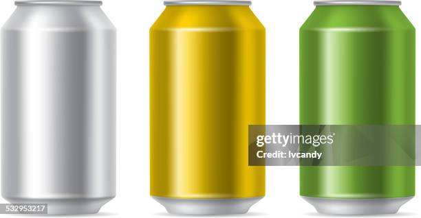 ilustraciones, imágenes clip art, dibujos animados e iconos de stock de de bebida cans - estaño