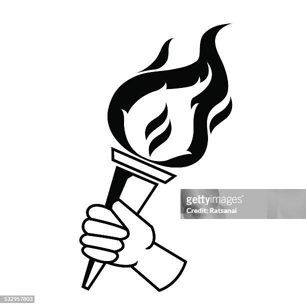 torch icon - flaming torch stock illustrations