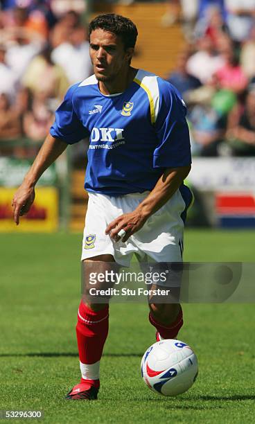 Laurent Robert of Portsmouth in action during the friendly game between Yeovil and Portsmouth at Huish Park on July 16, 2005 in Yeovil, England.