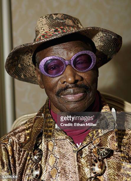 Actor Rudy Ray Moore, creator and star of the classic "Dolemite" films, poses at the Video Software Dealers Association's annual home video...