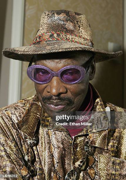 Actor Rudy Ray Moore, creator and star of the classic "Dolemite" films, poses at the Video Software Dealers Association's annual home video...