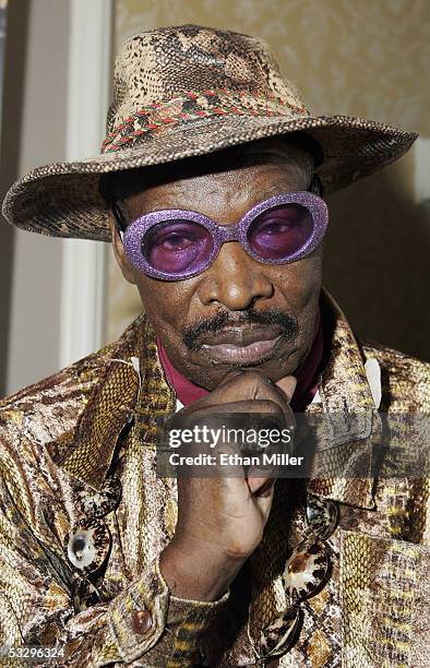 Actor Rudy Ray Moore, creator and star of the classic "Dolemite" films, poses at the Video Software Dealers Association's annual home video...