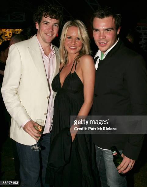 Actors Patrick Brammall, Jessica Napier and Brett Stiller attend the launch of the TV series "The Alice" at Homebush Bay on July 28, 2005 in Sydney,...