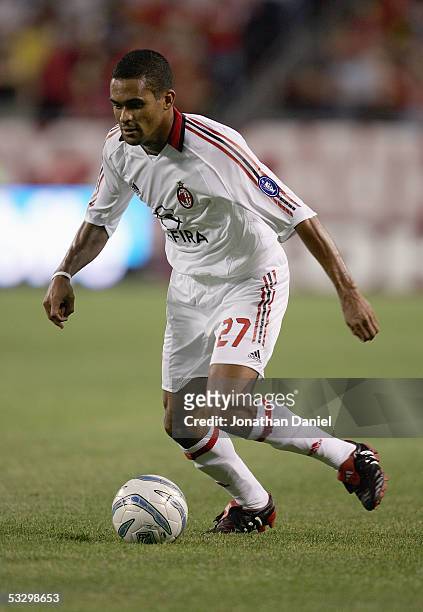 Serginho of AC Milan looks to make a play during a friendly match against the Chicago Fire on July 27, 2005 at Soldier Field in Chicago, Illinois. AC...