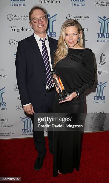 Producer Jim Burke and actress/producer Christina Simpkins attend attends Tower Cancer Research Foundation's Tower of Hope Gala at The Beverly Hilton...