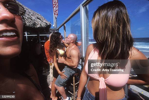 Beach visitors having drinks and socializing at Joey's Surf Club and Bar on August 31, 2003 in Ortley Beach New Jersey. Joey's is a popular...