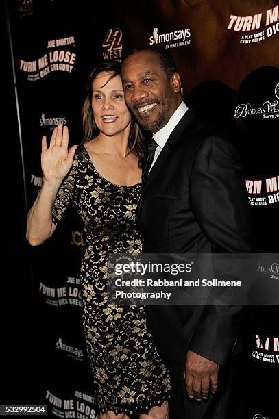 Joe Morton and Christine Lietz attends "Turn Me Loose" Opening Night at The Westside Theatre on May 19, 2016