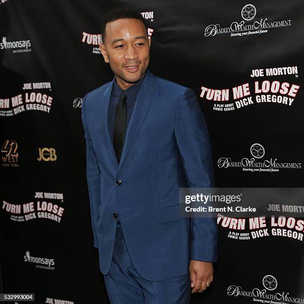 Producer/musician John Legend attends the opening night performance of "Turn Me Loose" held at The Westside Theatre on May 19, 2016 in New York City.