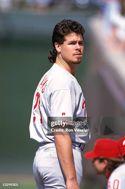 Mitch Williams of the Philadelphia Phillies looks on during a 1991 News  Photo - Getty Images