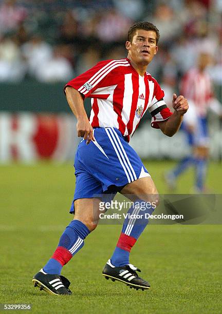 Ramon Ramirez of Chivas USA runs back on to defend against Real Salt Lake during the first half of their Major League Soccer match on May 7, 2005 at...