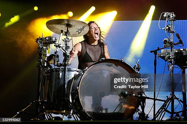 Kim Schifino of Matt and Kim performs during the 2016 Hangout Music Festival Kick-off Party on May 19, 2016 in Gulf Shores, Alabama.