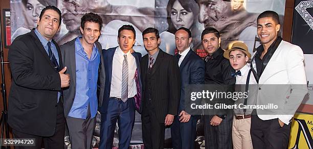 Guest, actors Ronnie Marmo, William DeMeo, Cristian DeMeo, Lillo Brancato, guest, actors Justin Luca and Justin Brackus attend 'Back In The Day'...