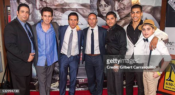 Guest, actors Ronnie Marmo, William DeMeo, Lillo Brancato, guest, actors Justin Brackus and Justin Luca attend 'Back In The Day' Philadelphia...