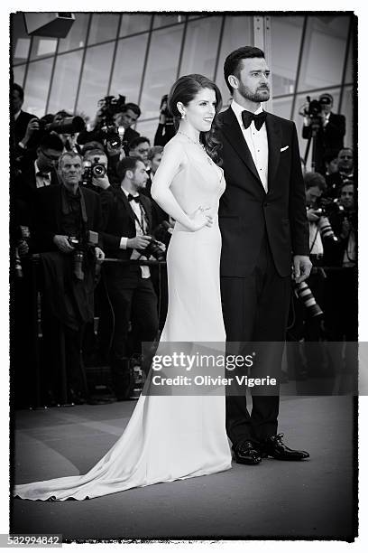 Justin Timberlake and Anna Kendrick attend the 'Cafe Society' premiere during the 69th annual Cannes Film Festival on may, 12th 2016 in Cannes .