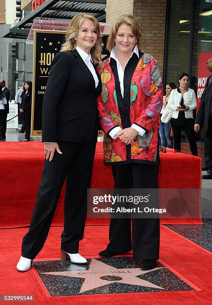 Actress Deidre Hall and twin sister Andrea Hall at Deidre Hall's Star ceremony held On The Hollywood Walk Of Fame on May 19, 2016 in Hollywood,...