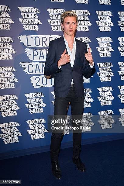 Lucky Blue Smith attends the L'Oreal Paris Blue Obsession Party during the 69th annual Cannes Film Festival on May 18, 2016 in Cannes, France.