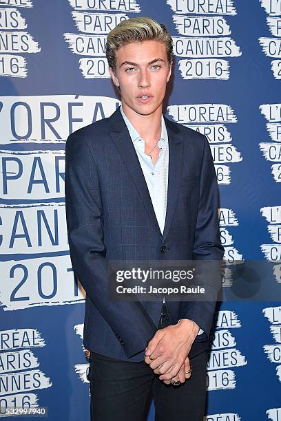 Lucky Blue Smith attends the L'Oreal Paris Blue Obsession Party during the 69th annual Cannes Film Festival on May 18, 2016 in Cannes, France.