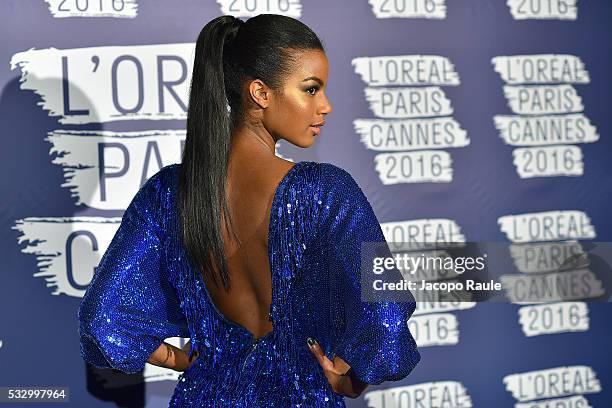 Ebonee Davis attends the L'Oreal Paris Blue Obsession Party during the 69th annual Cannes Film Festival on May 18, 2016 in Cannes, France.