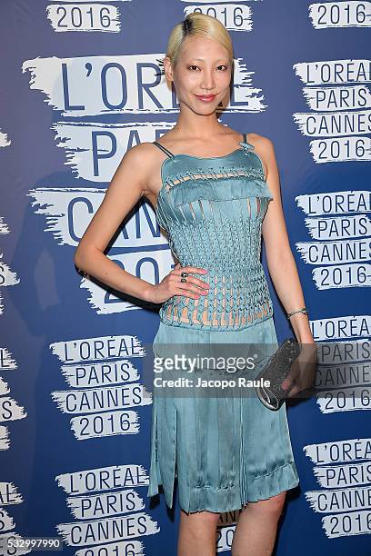 Soo Joo Park attends the L'Oreal Paris Blue Obsession Party during the 69th annual Cannes Film Festival on May 18, 2016 in Cannes, France.