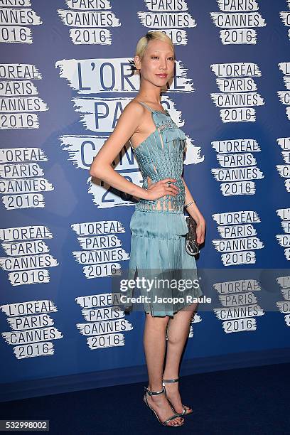 Soo Joo Park attends the L'Oreal Paris Blue Obsession Party during the 69th annual Cannes Film Festival on May 18, 2016 in Cannes, France.