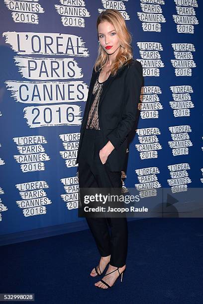 Sasha Luss attends the L'Oreal Paris Blue Obsession Party during the 69th annual Cannes Film Festival on May 18, 2016 in Cannes, France.