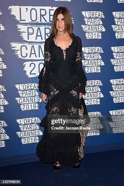 Carine Roitfeld attends the L'Oreal Paris Blue Obsession Party during the 69th annual Cannes Film Festival on May 18, 2016 in Cannes, France.