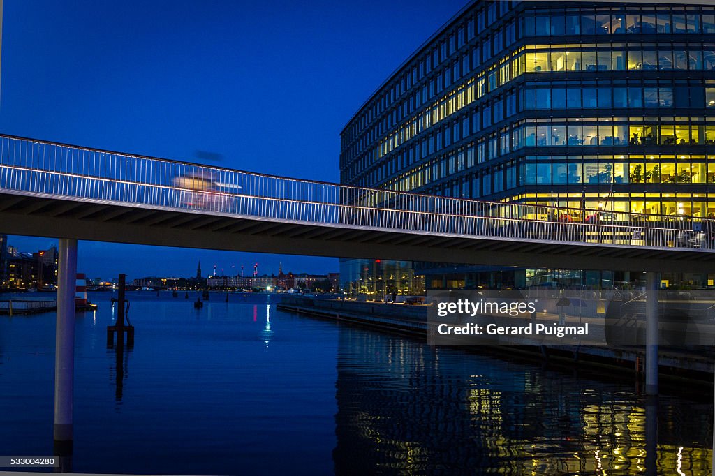 The Bicycle Snake over the Bryggebro bridge in Copenhagen