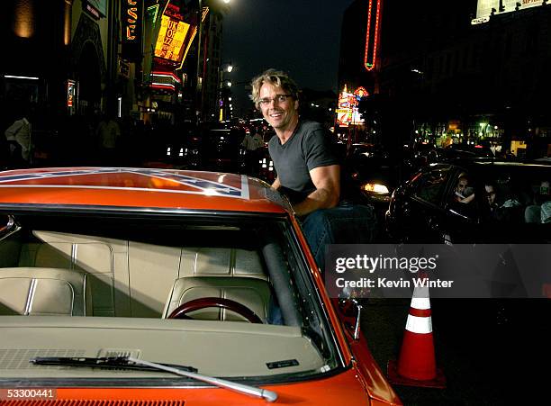 Actor John Schneider arrives at the Premiere Of "The Dukes of Hazzard" at the Grauman's Chinese Theatre on July 28, 2005 in Hollywood, California.