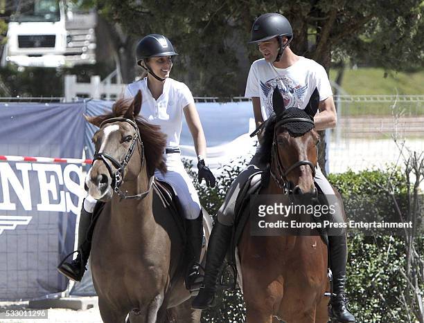 Carolina Aresu and Jose Bono Rodriguez attend Global Champion Tour Horse Tournament on May 19, 2016 in Madrid, Spain.