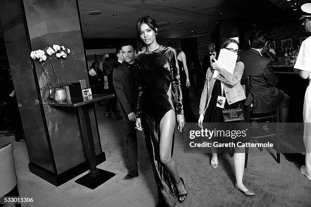 Liya Kebede departs the Martinez Hotel during the 69th annual Cannes Film Festival on May 17, 2016 in Cannes, France.