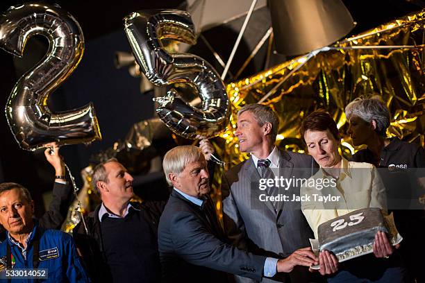 Members of the European Association of Space Explorers Michel Tognini, Franz Viehbock, Ernst Messerschmidt, Sergei Krikalev and Helen Sharman...