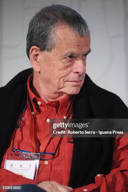 Israelian biologist Aaron Ciechanover awardered with Nobel Prize 2004 in chemistry attends a public conference during the Bologna's Medical Science...