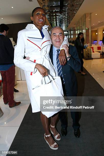 Athlete Marie-Jose Perec and President of French Tennis Federation Jean Gachassin attend the 2016 Roland Garros French Tennis Open : Women's And...