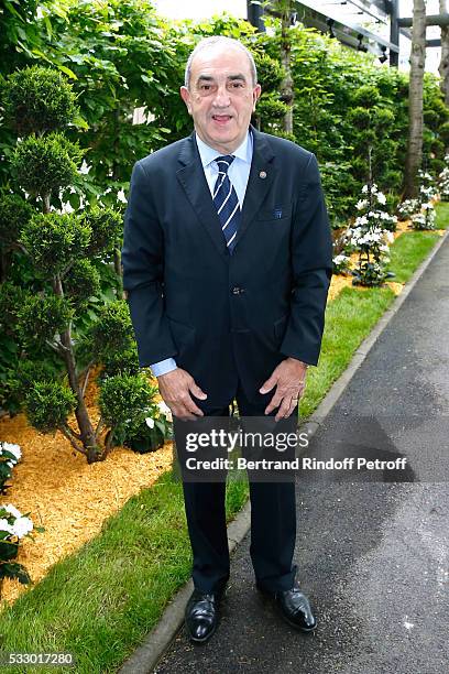 President of French Tennis Federation Jean Gachassin attends the 2016 Roland Garros French Tennis Open : Women's And Men's Singles Draw. Held at Club...
