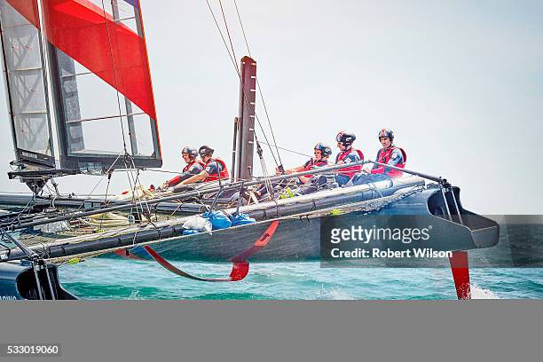 Competitive sailor Ben Ainslie is photographed for the Times on June 25, 2015 sailing on the Solent near Portsmouth, England.