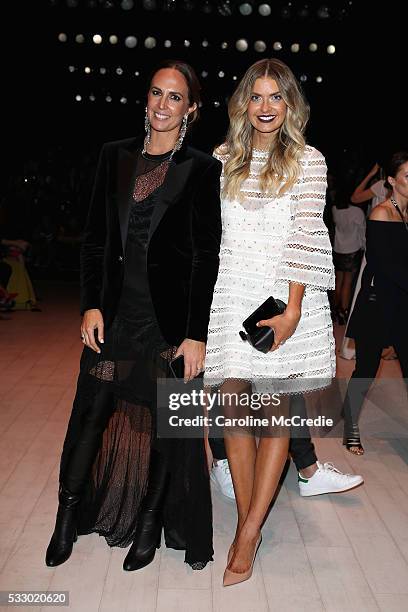 Tash Sefton and Elle Ferguson attends the Oscar de la Renta show, presented by Etihad Airways, at Mercedes-Benz Fashion Week Resort 17 Collections at...
