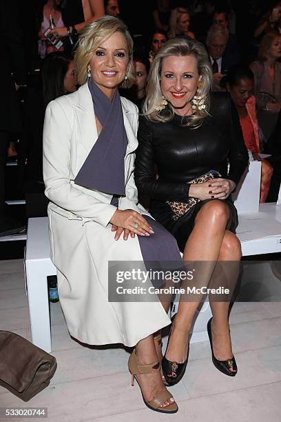 Sandra Sully and Angela Bishop attends the Oscar de la Renta show, presented by Etihad Airways, at Mercedes-Benz Fashion Week Resort 17 Collections...