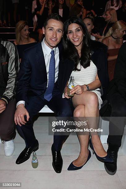 Tom Waterhouse and Hoda Vakili attends the Oscar de la Renta show, presented by Etihad Airways, at Mercedes-Benz Fashion Week Resort 17 Collections...