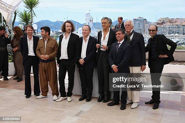 Olivier Jaquin, Ala Hoshyar Tayyeb, Camille Lotteau, Francois Margolin, Bernard-Henri Levy, guest, Gilles Hertzog and Nicolas Ker attend "Peshmerga"...