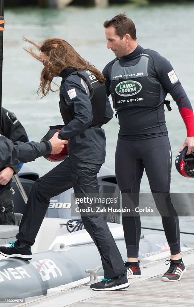 The Duchess Of Cambridge Visits Land Rover BAR And The 1851 Trust