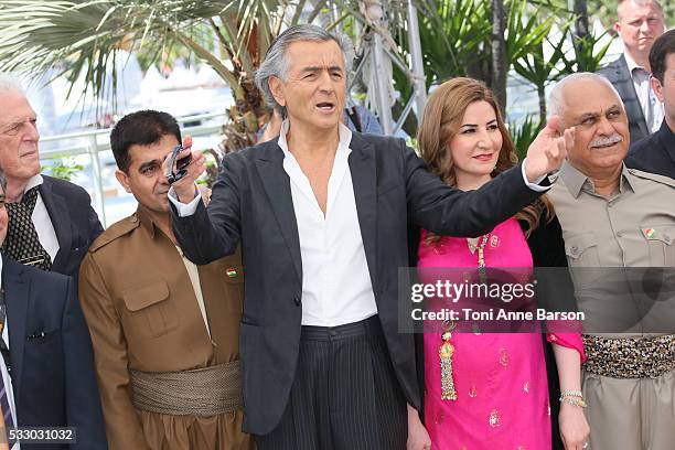 Bernard-Henri Levy attends the "Peshmerga" photocall during the 69th annual Cannes Film Festival on May 20, 2016 in Cannes, France.