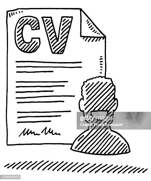 curriculum vitae form person symbol drawing - cv stock illustrations