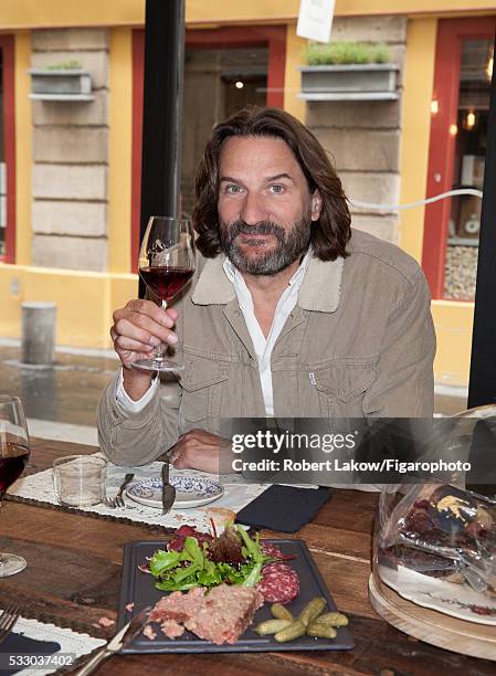 Writer and TV presenter Frederic Beigbeder is photographed for Madame Figaro on April 29, 2016 in Paris, France. CREDIT MUST READ: Robert...