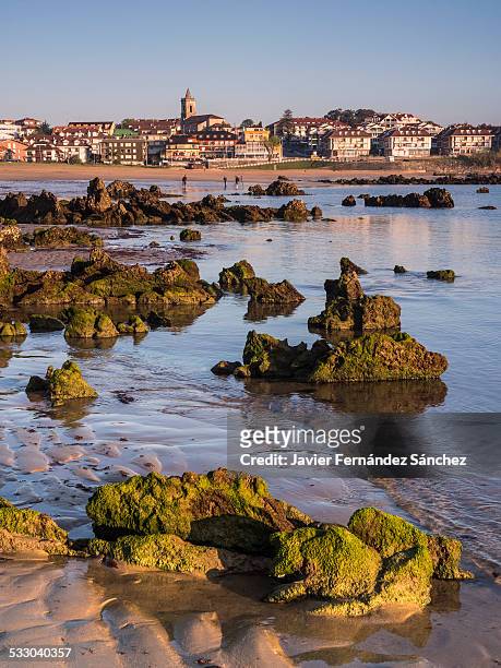 noja from beach tregandin - cantabria stock pictures, royalty-free photos & images